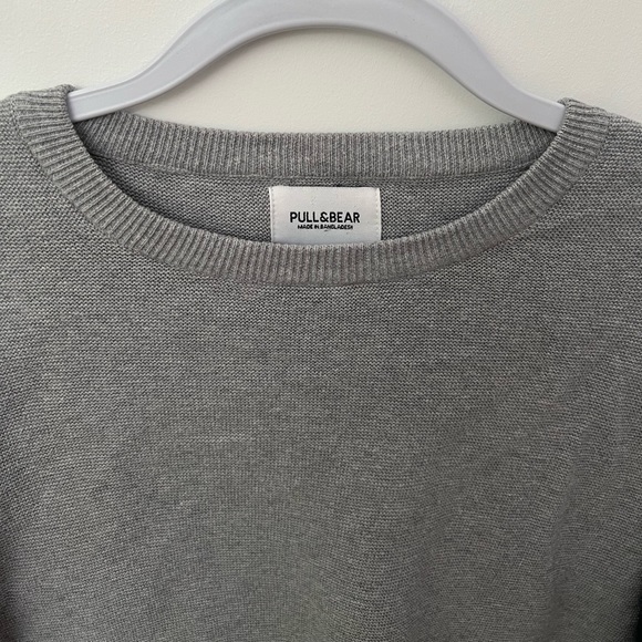 Pull & Bear Medium Gray Knit Crewneck Sweater - Picture 5 of 6